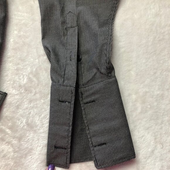 Giorgio Armani Long Sleeve Grey/Black Pinstripe Dress Shirt Size 16 - Picture 4 of 8